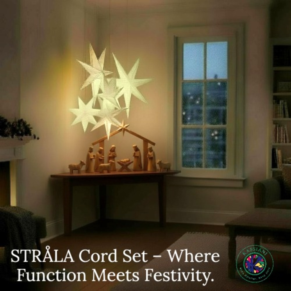 IKEA STRÅLA Cord Set White 157" – For STRÅLA Stars & Lampshades